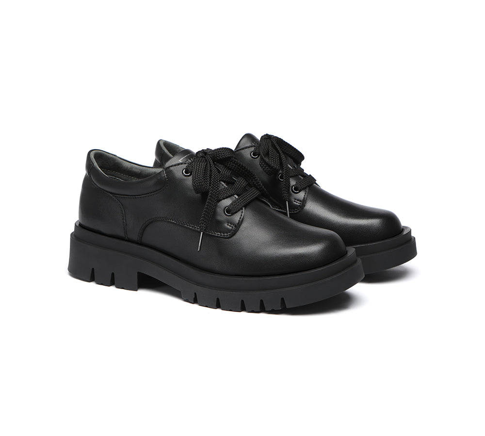 Black leather school trainers online