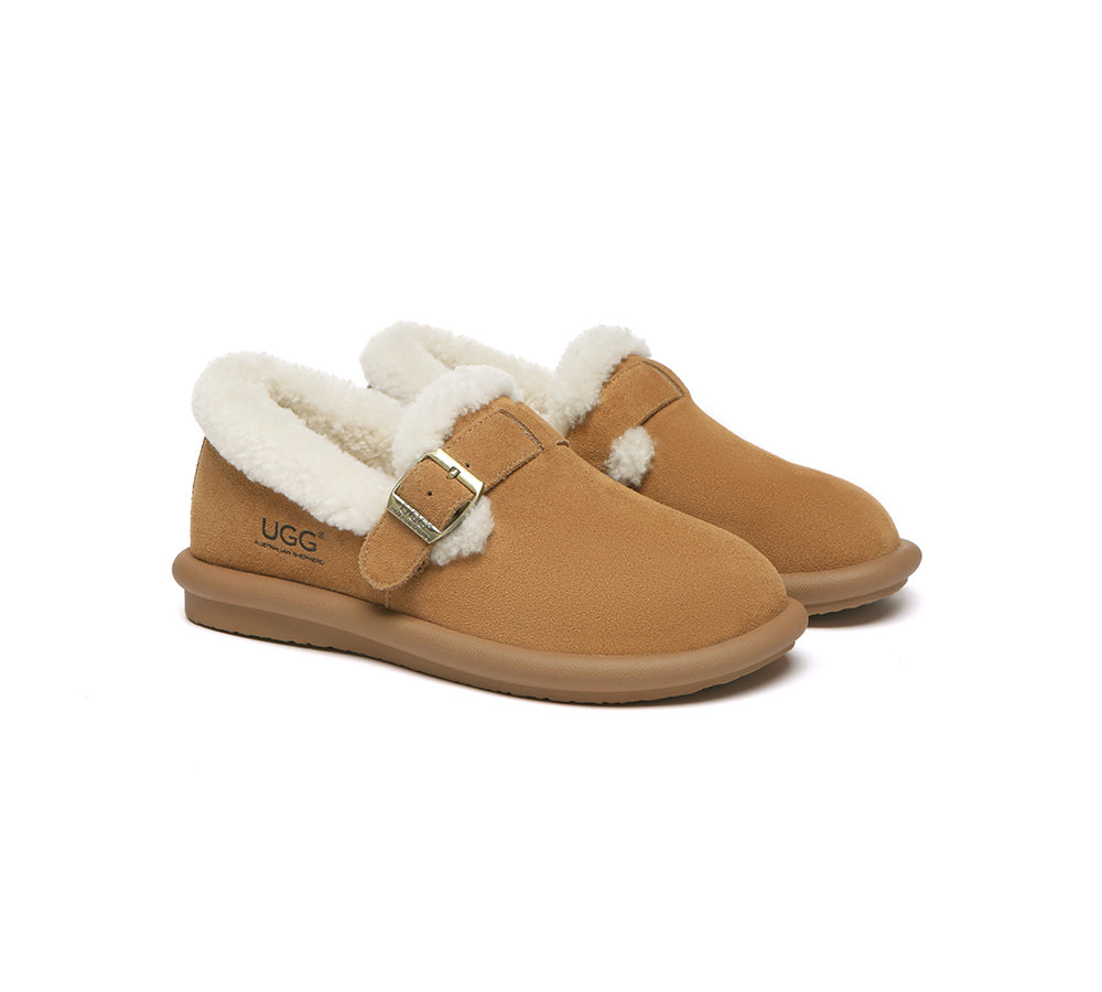 AUSTRALIAN SHEPHERD® UGG Slippers Sheepskin Wool Adjustable Strap