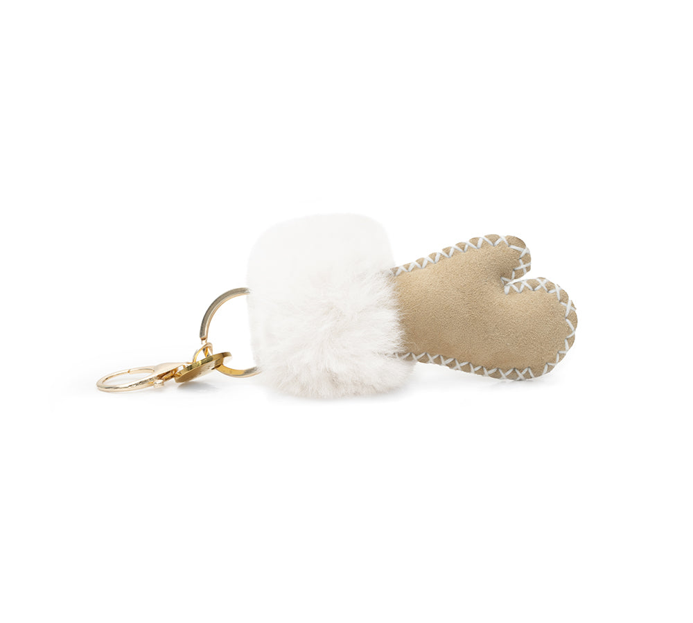 AUSTRALIAN SHEPHERD® UGG Glove Fluffy Sheepskin Wool Keyring UGG AUSTRALIAN SHEPHERD