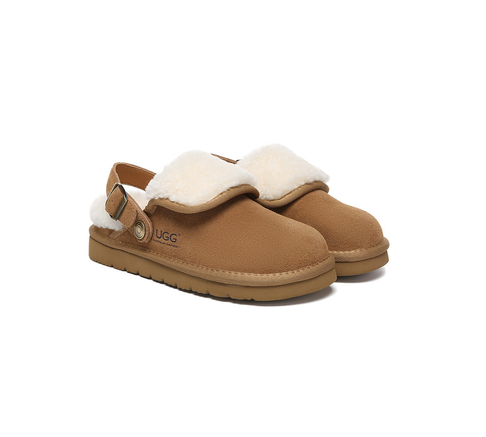 AUSTRALIAN SHEPHERD® UGG Slippers Sheepskin Wool Adjustable Strap