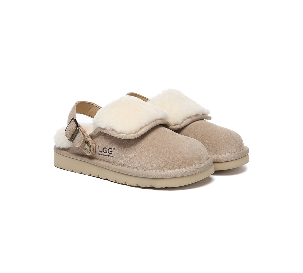 AUSTRALIAN SHEPHERD® UGG Slippers Sheepskin Wool Adjustable Strap