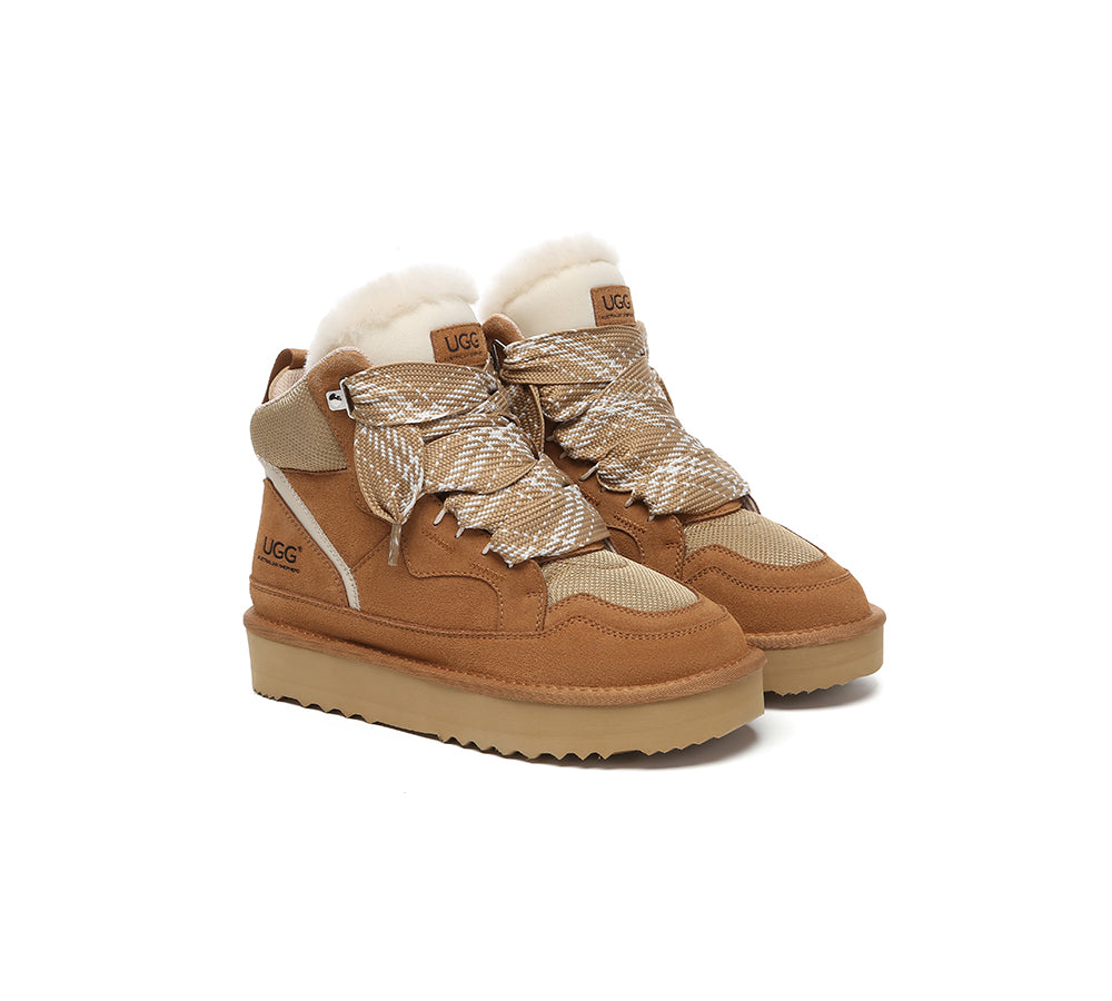AUSTRALIAN SHEPHERD® UGG Boots Women Lace Up Ankle Platform Samir