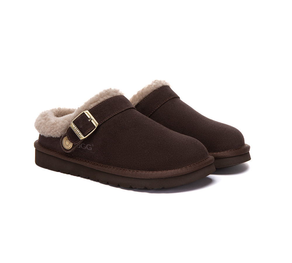 AUSTRALIAN SHEPHERD® UGG Slippers Sheepskin Wool Adjustable Strap