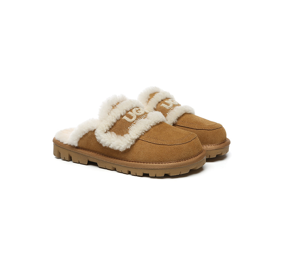 AUSTRALIAN SHEPHERD® UGG Slippers Women Sheepskin Wool Shearling