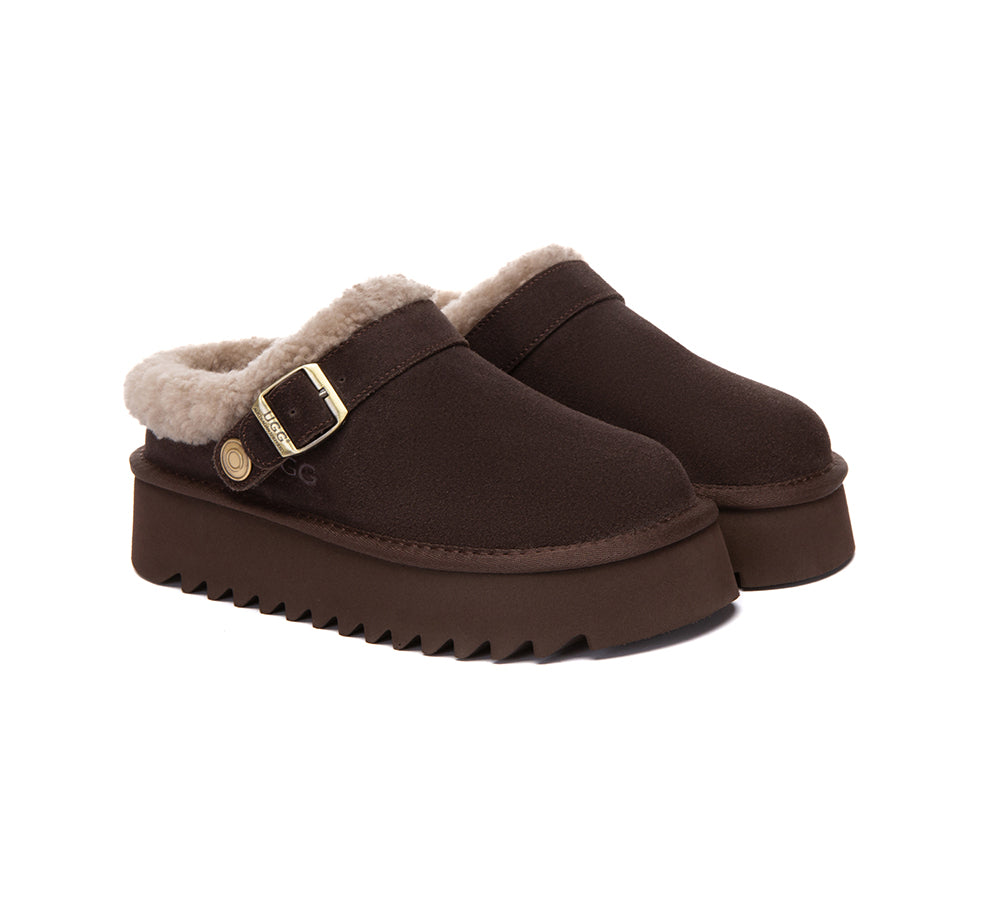 AUSTRALIAN SHEPHERD® UGG Slippers Sheepskin Wool Adjustable Strap
