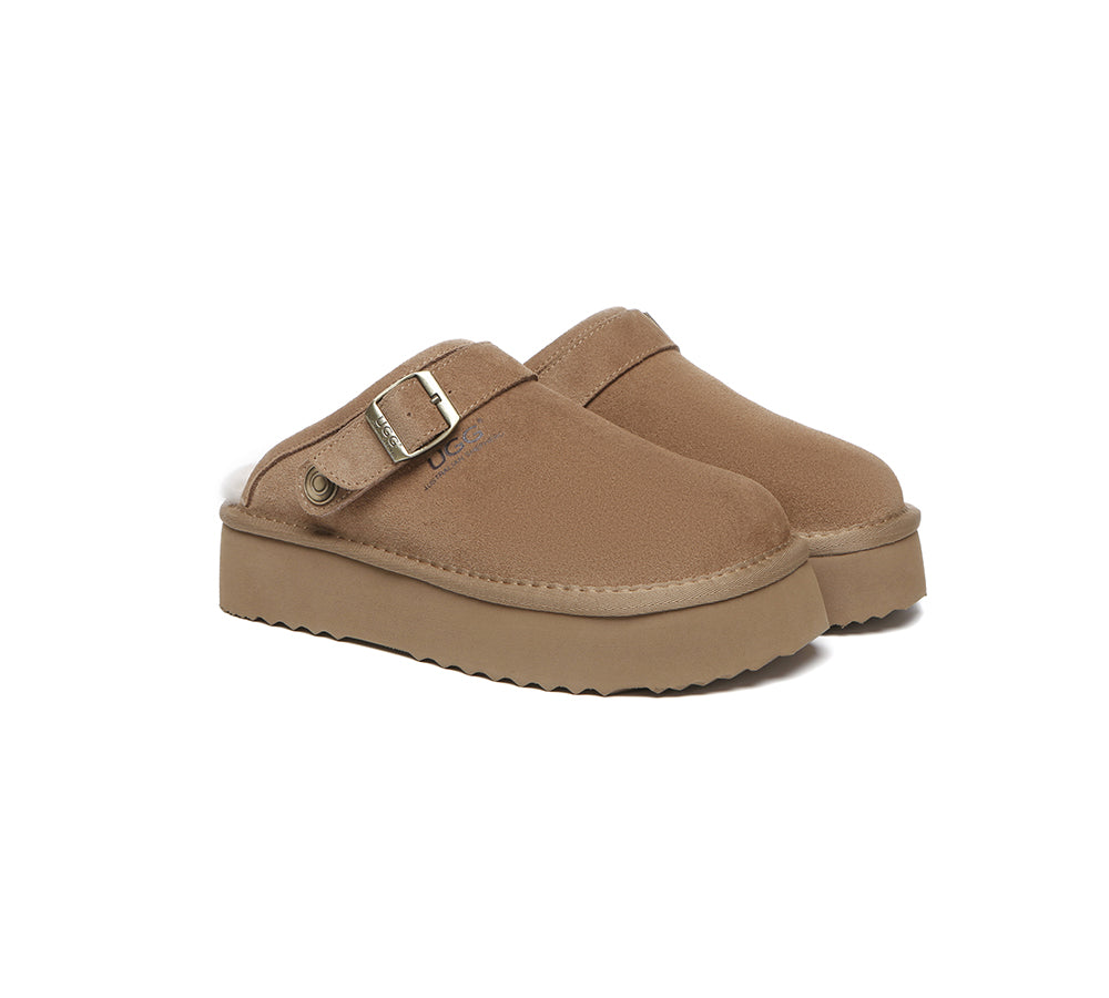 AUSTRALIAN SHEPHERD® UGG Slippers Sheepskin Wool Adjustable strap
