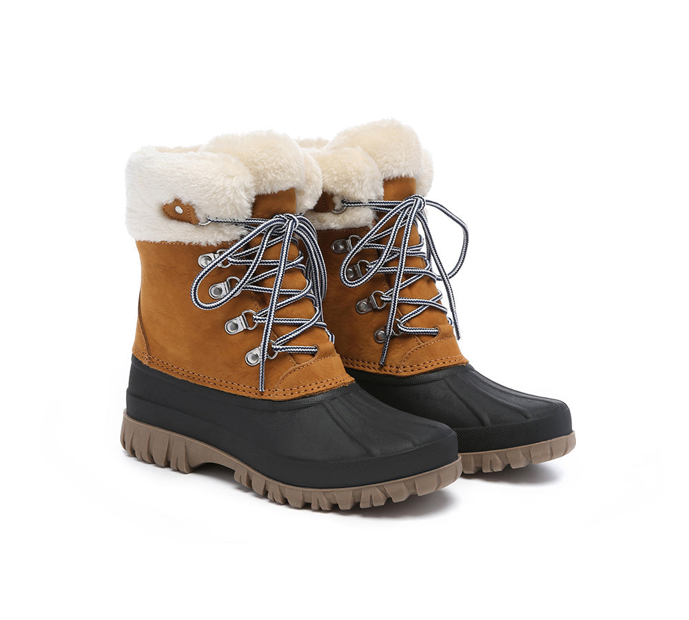 Fur lined duck boots womens hotsell