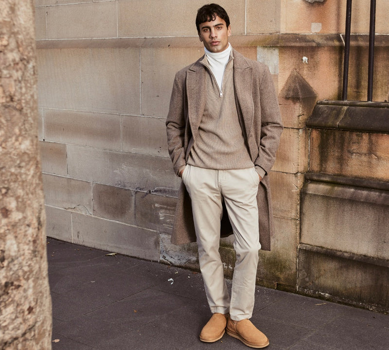 UGG Slippers - AUSTRALIAN SHEPHERD® UGG Men Sheepskin Wool Slippers Porter