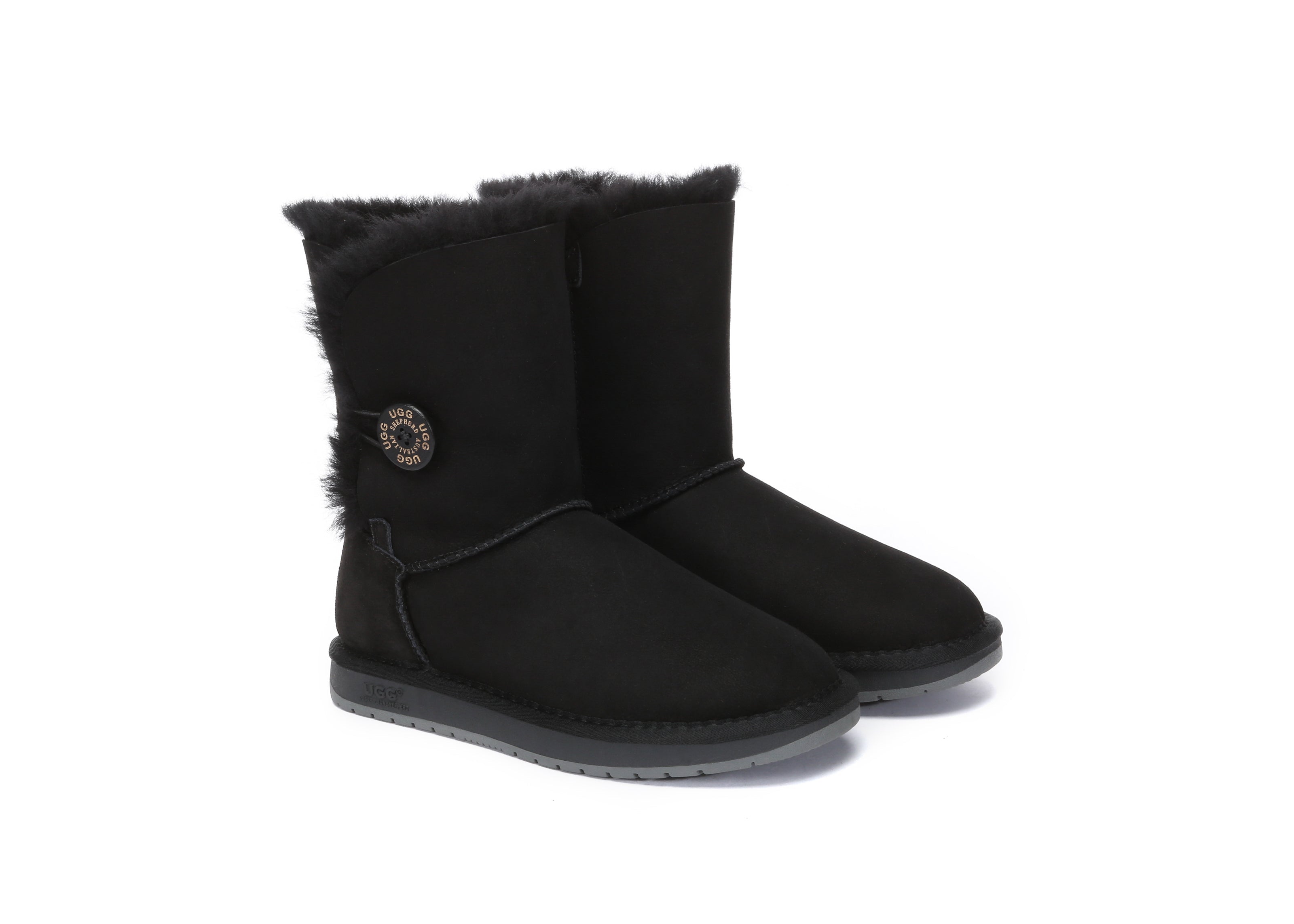 UGG Boots Double Face Sheepskin Short Button UGG EXPRESS NZ