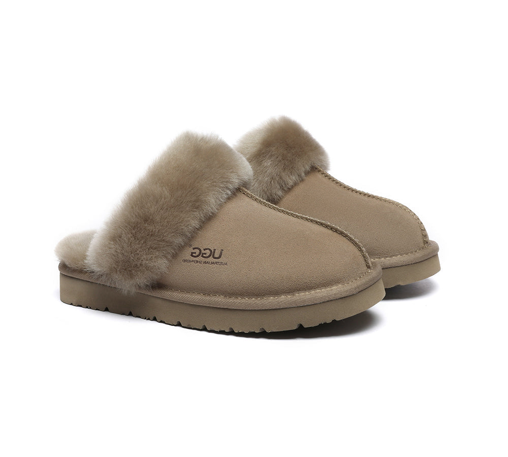 Grey ugg slippers womens best sale