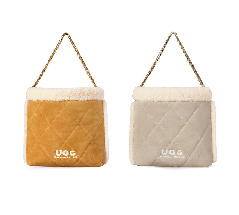 AUSTRALIAN SHEPHERD® Suede Shearling Tote Bag Over Shoulder Diana UGG AUSTRALIAN SHEPHERD