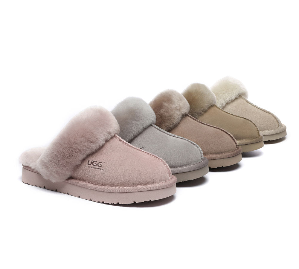 UGG Slippers Australia Premium Sheepskin Women Muffin Slipper