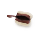 Women Sheepskin Wool Fluffy Small Zip Camera Pouch - UGG EXPRESS