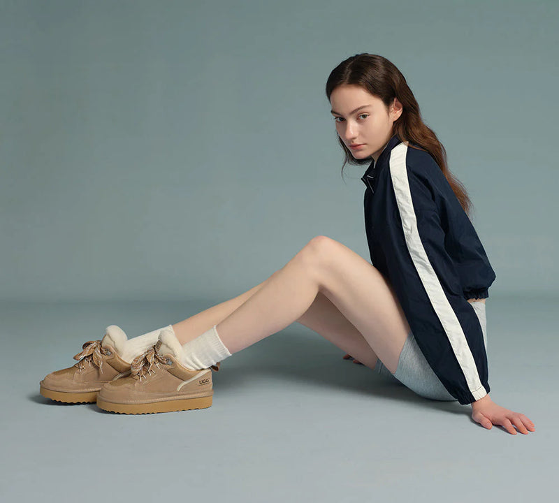 AUSTRALIAN SHEPHERD® UGG Boots Sheepskin Wool Lace Up Platform Parkyr