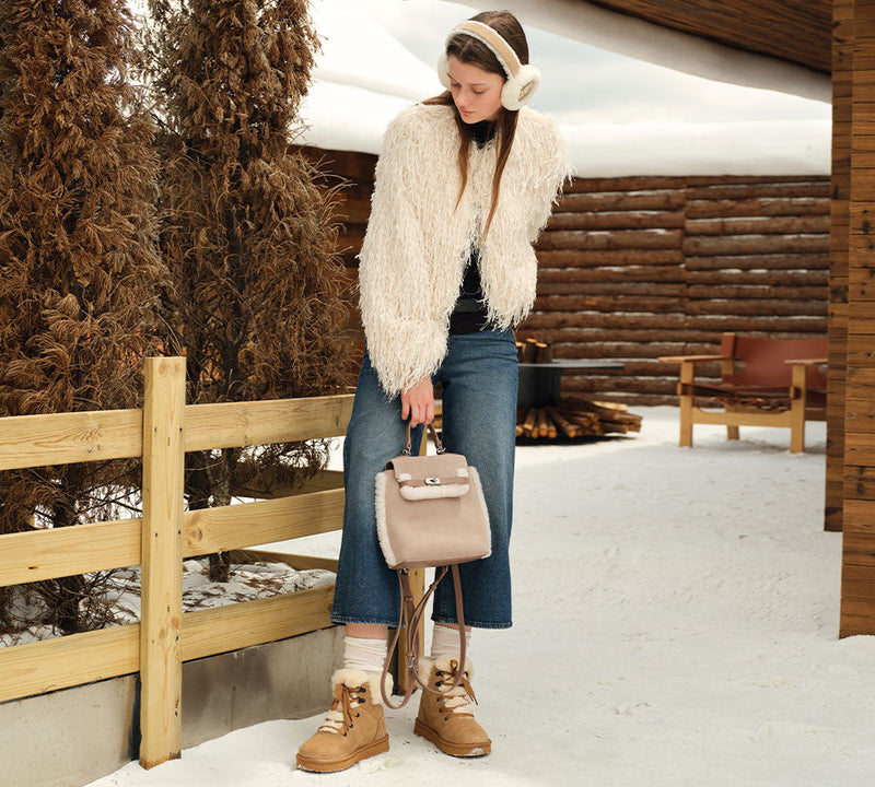 AUSTRALIAN SHEPHERD® Women Fluffy Wool Adjustable Strap Over Shoulder Kenny Bag UGG AUSTRALIAN SHEPHERD