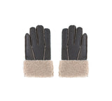 AUSTRALIAN SHEPHERD® Leather Fluffy Sheepskin Wool Stitching Gloves