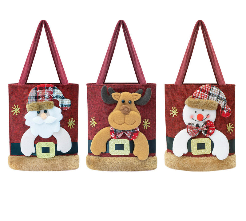 🎁 EVERAU® Christmas Reindeer Snowman Santa Tote Bag Berry (100% off)