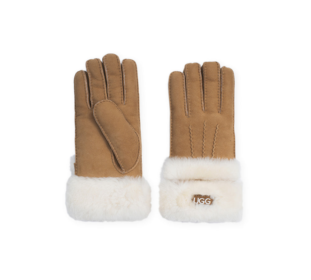 【UGG EXPRESS】Fluffy Sheepskin Shearling Lined Gloves Puni AUSTRALIAN SHEPHERD® Fluffy Sheepskin Wool Shearling Lined