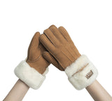 AUSTRALIAN SHEPHERD® Fluffy Sheepskin Wool Shearling Lined Gloves Puni