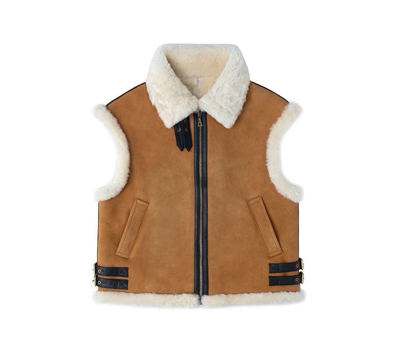 EVERAU® Fluffy Zip Sleeveless Vest Dale