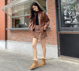 EVERAU® UGG Boots Women Sheepskin Wool Buckle Decor Ankle Polarwalk