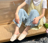 EVERAU® Women Slides Leather Flat Wafaa EVERAU