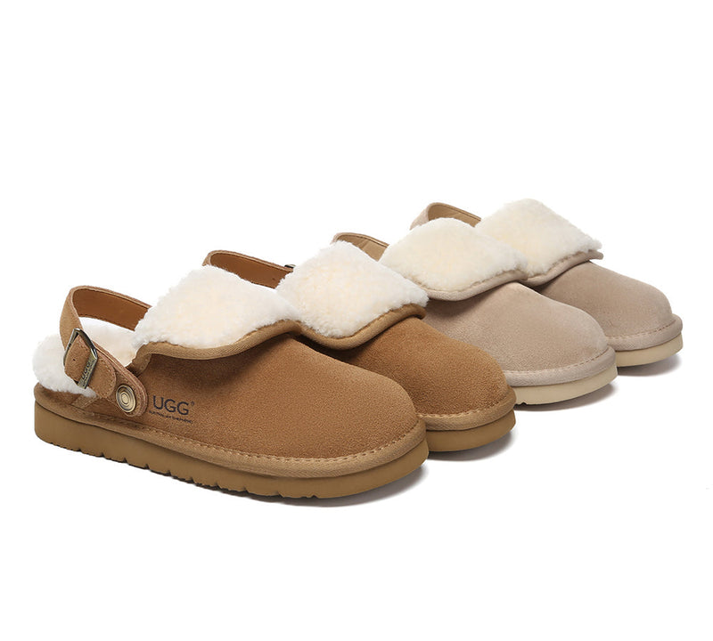 AUSTRALIAN SHEPHERD® UGG Slippers Sheepskin Wool Adjustable Strap Slingback Tenley