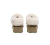 UGG EVERAU® UGG Slippers Women Sheepskin Wool Collar Ankle Platform Gabri