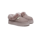 UGG EVERAU® UGG Slippers Women Sheepskin Wool Collar Ankle Platform Gabri