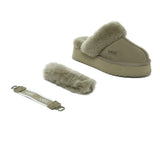 AUSTRALIAN SHEPHERD® UGG Slippers Women Removable Wool Strap Slingback Platform Musa