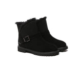 EVERAU® UGG Boots Women Sheepskin Wool Buckle Decor Ankle Polarwalk - UGG EXPRESS