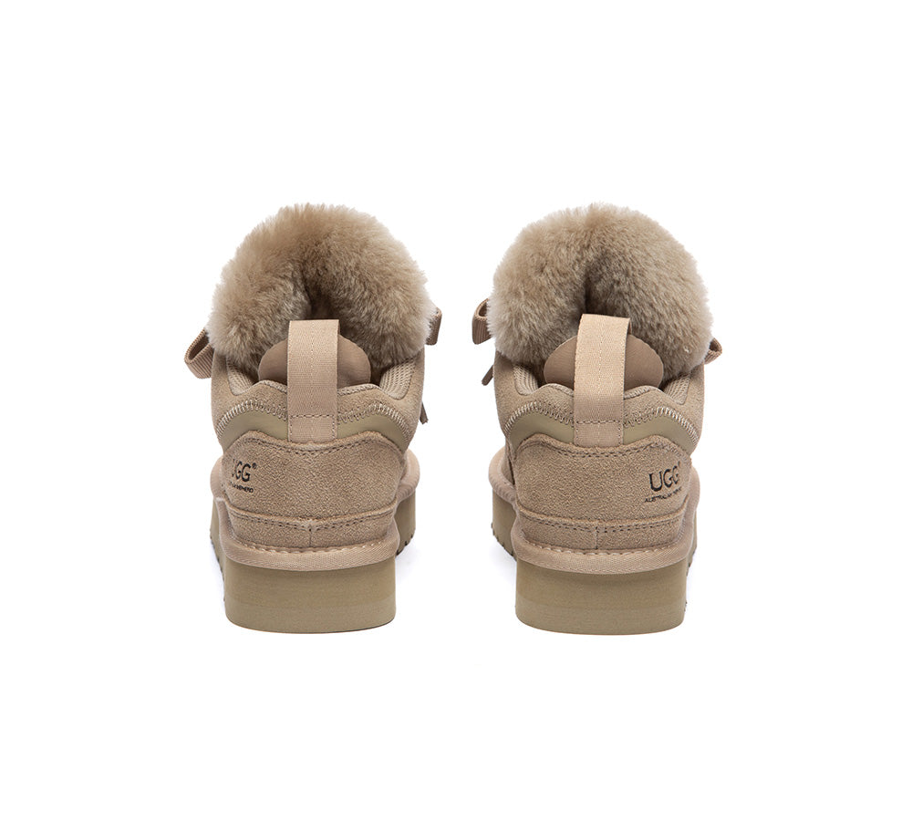 AUSTRALIAN SHEPHERD® UGG Boots Sheepskin Wool Lace Up Platform