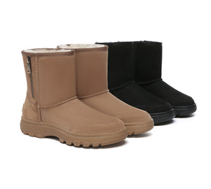 AUSTRALIAN SHEPHERD® UGG Sheepskin Wool Zipper Short Outdoor Boots