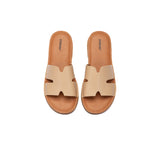 EVERAU® Women Leather Woven Flat Slides Clovey EVERAU