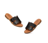 EVERAU® Women Slides Leather Ultra Soft Woven Flat Clovey EVERAU