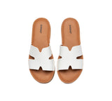 EVERAU® Women Leather Woven Flat Slides Clovey EVERAU