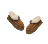 AUSTRALIAN SHEPHERD® UGG Slippers Women Sheepskin Wool Collar Ankle Platform Santana