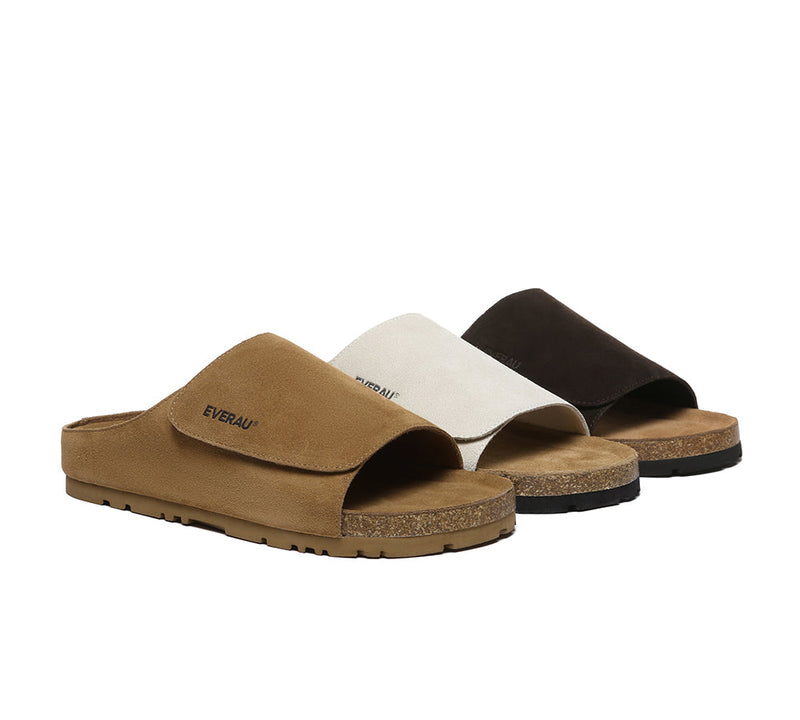 EVERAU?? Men Adjustable Embossed Slip-on Summer Slides Justice - UGG EXPRESS