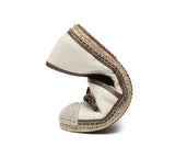 Espadrilles - Women Leather Slip-on Bow Flat Espadrilles Esther