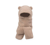 Hats - EVERAU® Hat Scarf And Gloves 3 In 1 Cute Bear Plush Hat