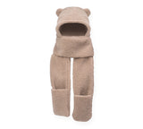 Hats - EVERAU® Hat Scarf And Gloves 3 In 1 Cute Bear Plush Hat