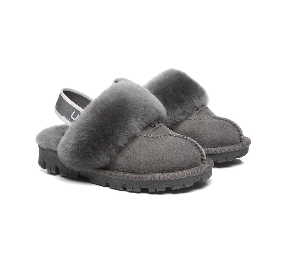 AUSTRALIAN SHEPHERD® UGG Kids Sheepskin Wool Slingback Slippers