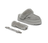 AUSTRALIAN SHEPHERD® UGG Slippers Women Removable Wool Strap Slingback Platform Musa