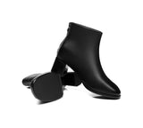 Leather Boots - TA Romina Women Black Leather Ankle Boots