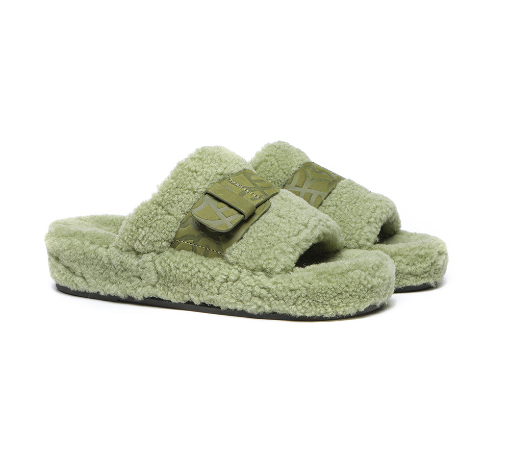 Wool Slides EVERAU® UGG Women Curly Sheepskin Wool Slippers Croft – UGG EXPRESS NZ