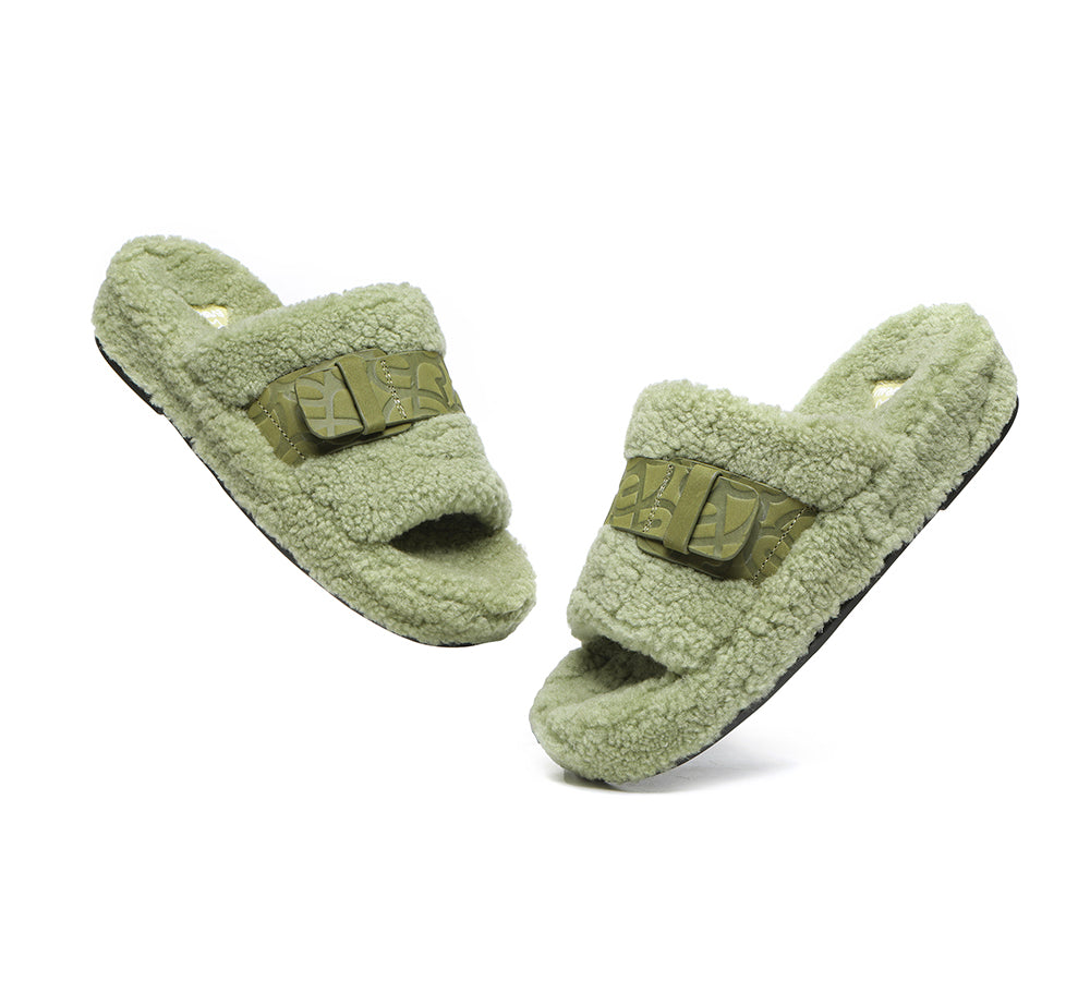 Wool Slides EVERAU® UGG Women Curly Sheepskin Wool Slippers Croft – UGG EXPRESS NZ
