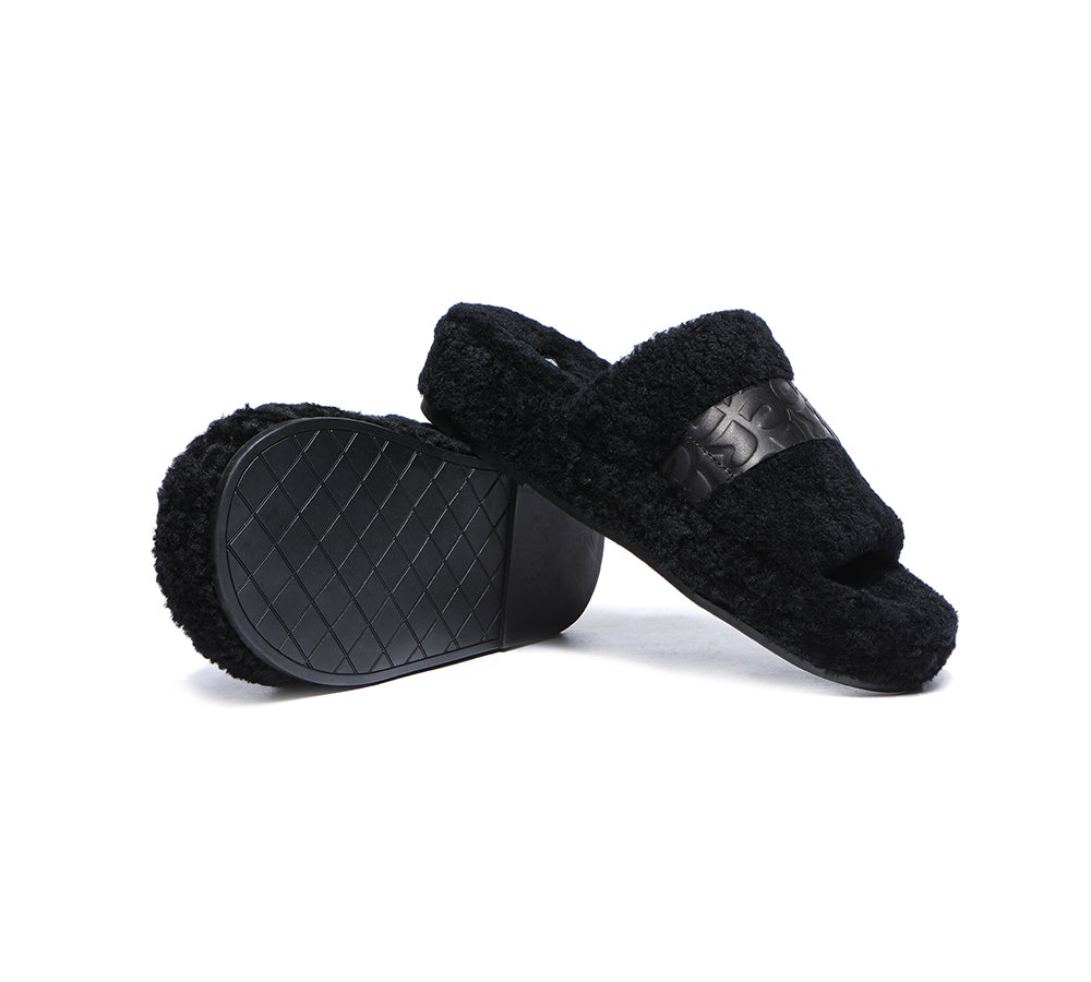 Wool Slides EVERAU® UGG Women Curly Sheepskin Wool Slippers Croft – UGG EXPRESS NZ