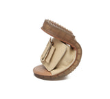 Slides - EVERAU® Women Leather Buckle Adjustable Ultra Soft Flat Slides Bera