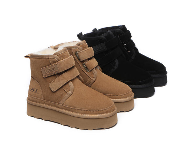 【UGG EXPRESS】AUSTRALIAN SHEPHERD Vigour/厚底 AUSTRALIAN SHEPHERD® UGG Women Sheepskin Wool Hook and Loop