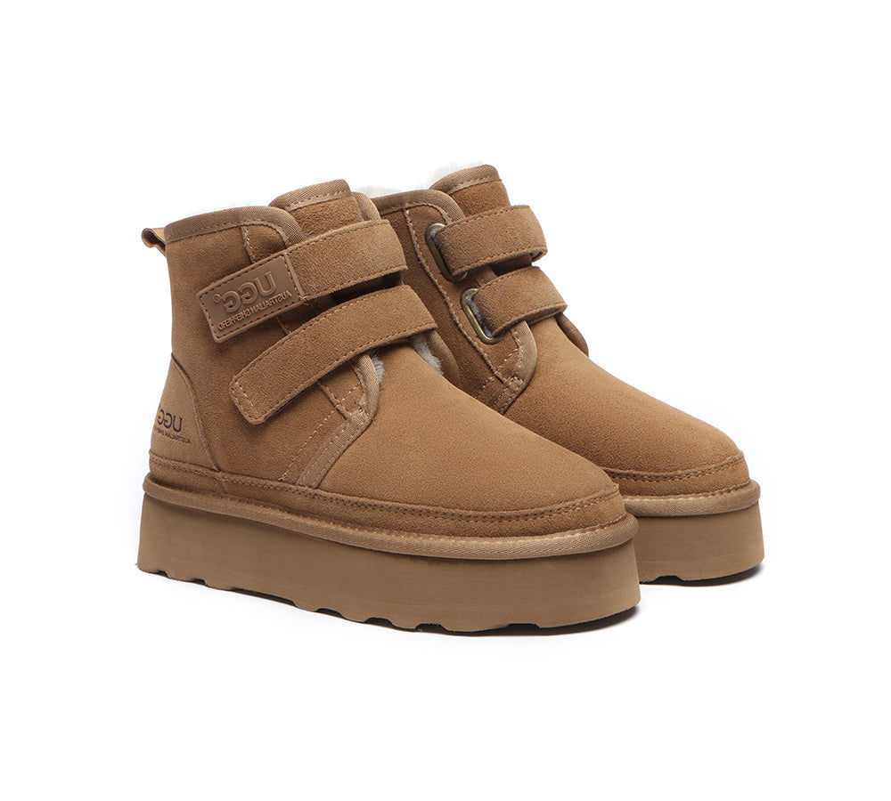 AUSTRALIAN SHEPHERD® UGG Women Sheepskin Wool Hook and Loop